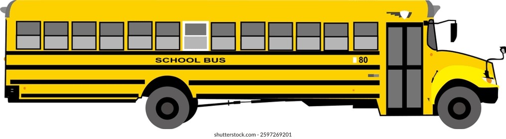 Vector illustration of american school bus image, yellow bus back to school