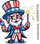Vector Illustration of American Symbol for Celebration of Fourth of July
