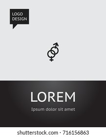 Vector Illustration Of Amour Symbol On Gender Icon. Premium Quality Isolated Sexuality  Element In Trendy Flat Style.