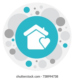 Vector Illustration Of Amour Symbol On Home Icon. Premium Quality Isolated House Element In Trendy Flat Style.