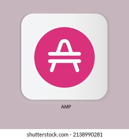 Vector illustration of AMP  cryptocurrency logo, symbol in a white background.