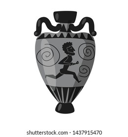 Vector illustration of amphora and artifact sign. Collection of amphora and civilization vector icon for stock.