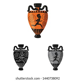 Vector illustration of amphora and artifact sign. Collection of amphora and civilization vector icon for stock.