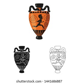 Vector illustration of amphora and artifact symbol. Collection of amphora and civilization vector icon for stock.