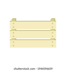 vector illustration of ampty wooden box isolated on white background, wooden container for keeping anything