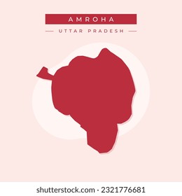 Vector de ilustración vectorial del mapa de la ciudad de Amroha