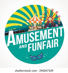 Vector Illustration Amusement Funfair Design Stock Vector (Royalty Free ...