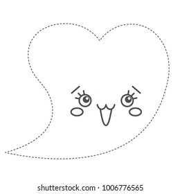 Vector illustration: amusing game for kids - Connect the dots and  Color the contour of funny  character a Heart isolated on white background.  For children education and pastime. Valentine's day.
