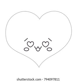 Vector illustration: amusing game for kids - Connect the dots and  Color the contour of funny  character a Heart isolated on white background.  For children education and pastime. Valentine's day.
