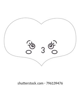 Vector illustration: amusing game for kids - Connect the dots and  Color the contour of funny  character a Heart isolated on white background.  For children education and pastime. Valentine's day.
