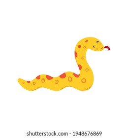 Vector illustration of anaconda. Tropical snake isolated on white background.