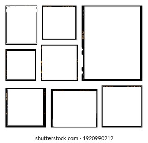 Vector illustration of Analog film black frames pack