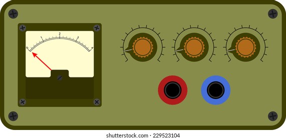 Vector illustration of analogical device control panel