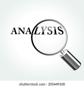 Vector illustration of analysis concept with magnifying