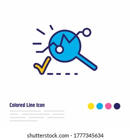 Vector illustration of analysis icon colored line. Beautiful emoticon element also can be used as analytics icon element.