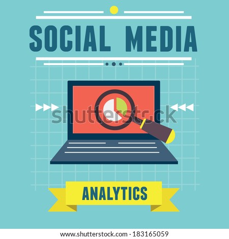 Vector illustration of analytics social media information and development website statistic - vector illustration