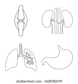 Vector illustration of anatomy and organ logo. Set of anatomy and medical stock vector illustration.