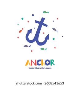 Vector Illustration Anchor Flat Colorful Assets