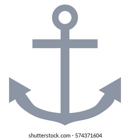 Vector Illustration of Anchor in Grey Icon
