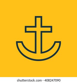 Vector illustration of anchor icon