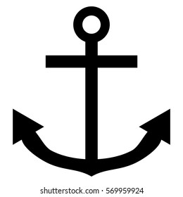 Vector Illustration of Anchor Icon in Black
