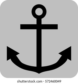 Vector Illustration of Anchor Icon in Black
