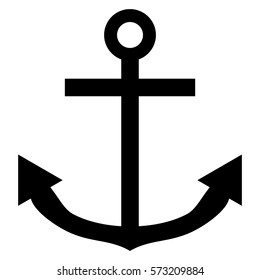 Vector Illustration of Anchor Icon in Black

