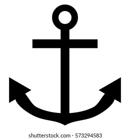 Vector Illustration of Anchor Icon in Black
