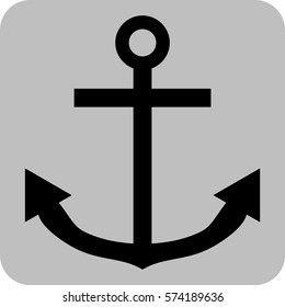 Vector Illustration of Anchor Icon in Black
