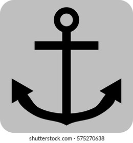 Vector Illustration of Anchor Icon in black