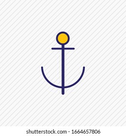 Vector illustration of anchor icon colored line. Beautiful carrying element also can be used as naval icon element.
