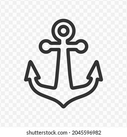 Vector illustration of anchor icon in dark color and transparent background(png).