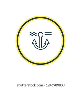Vector illustration of anchor icon line. Beautiful sea element also can be used as naval icon element.
