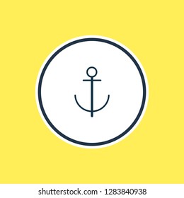 Vector illustration of anchor icon line. Beautiful transport element also can be used as naval icon element.