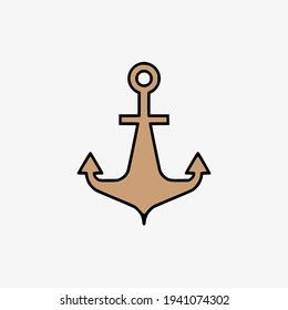Vector illustration of anchor icon on white