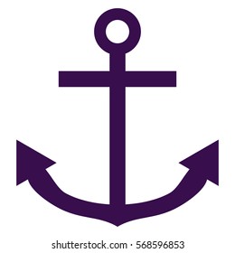 Vector Illustration of Anchor Icon in Violet
