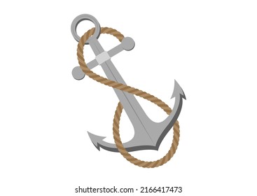 Vector illustration of anchor isolated on white background
