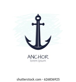 Vector Illustration of Anchor. Isolated on white.