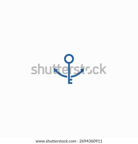 vector illustration of anchor key