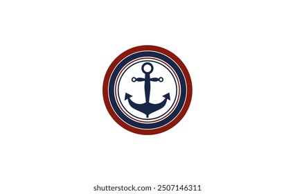 Vector illustration of anchor logo on white background	