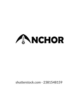Vector illustration anchor in logo text design simple