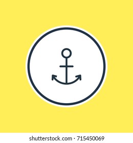Vector Illustration Of Anchor Outline. Beautiful Entertainment Element Also Can Be Used As Armature Element.