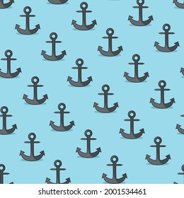 Vector Illustration of Anchor Pattern, angel direction and blue colors background