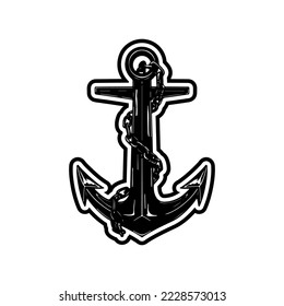vector illustration of anchor silhouette concept