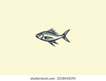 Ilustração vetorial do design do logotipo da anchova