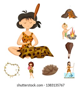 Vector illustration of ancient  and age icon. Set of ancient  and archeology vector icon for stock.