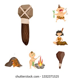 Vector illustration of ancient  and age logo. Set of ancient  and archeology stock symbol for web.