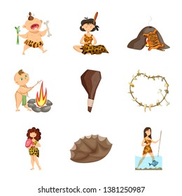 Vector illustration of ancient  and age logo. Collection of ancient  and archeology stock vector illustration.