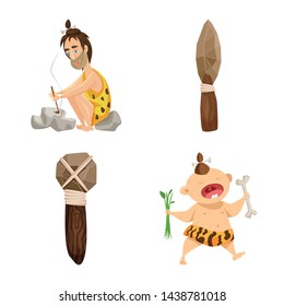Vector illustration of ancient and age logo. Set of ancient and archeology stock vector illustration.