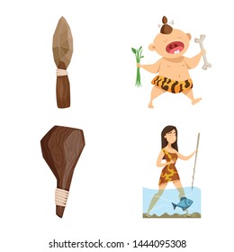 Vector illustration of ancient and age logo. Collection of ancient and archeology stock vector illustration.
